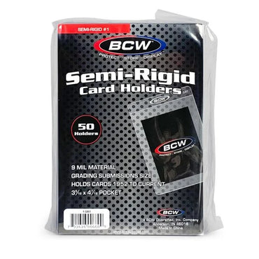 BCW Semi-Rigid Card Holders #1 (3" 5/16 X 4" 7/16) - 50 Pack