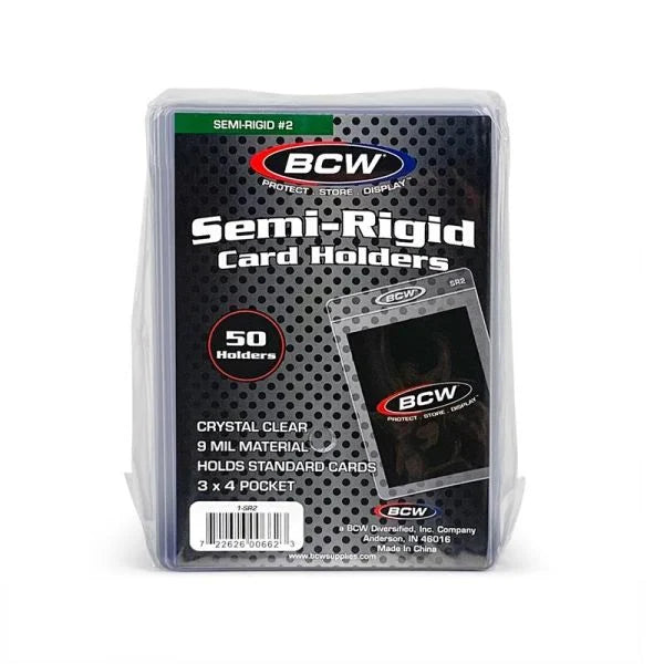 BCW Semi-Rigid Card Holders #2 (3" X 4" 1/2) - 50 Pack